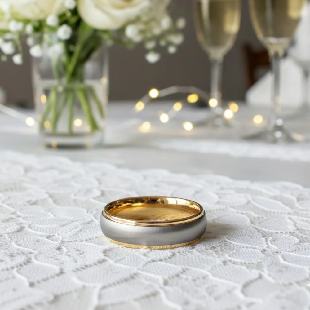 Tungsten Two-Tone Men's Ring